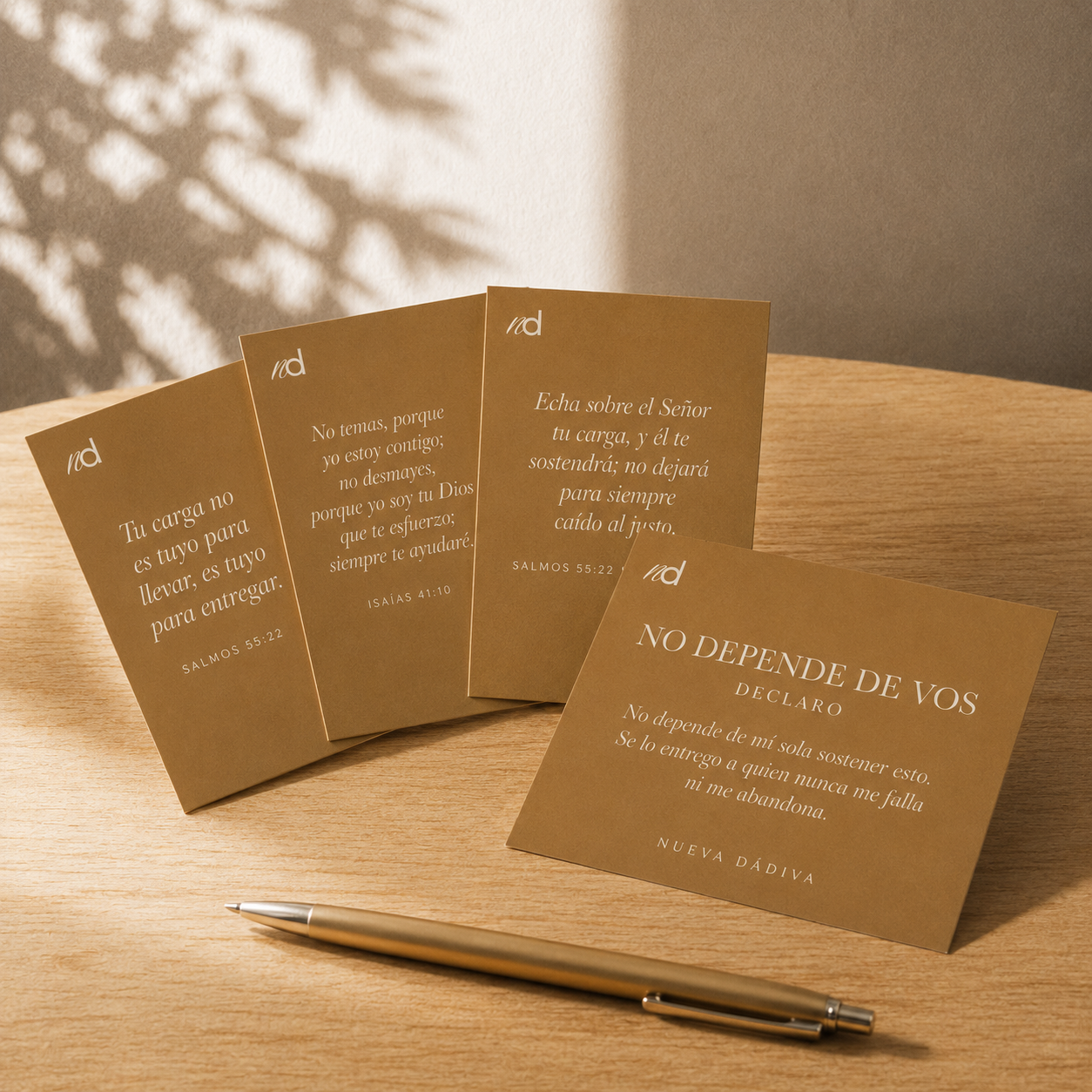 Tarjetas de Declaración — "No Depende de Vos" (Mazo Imprimible de 4)