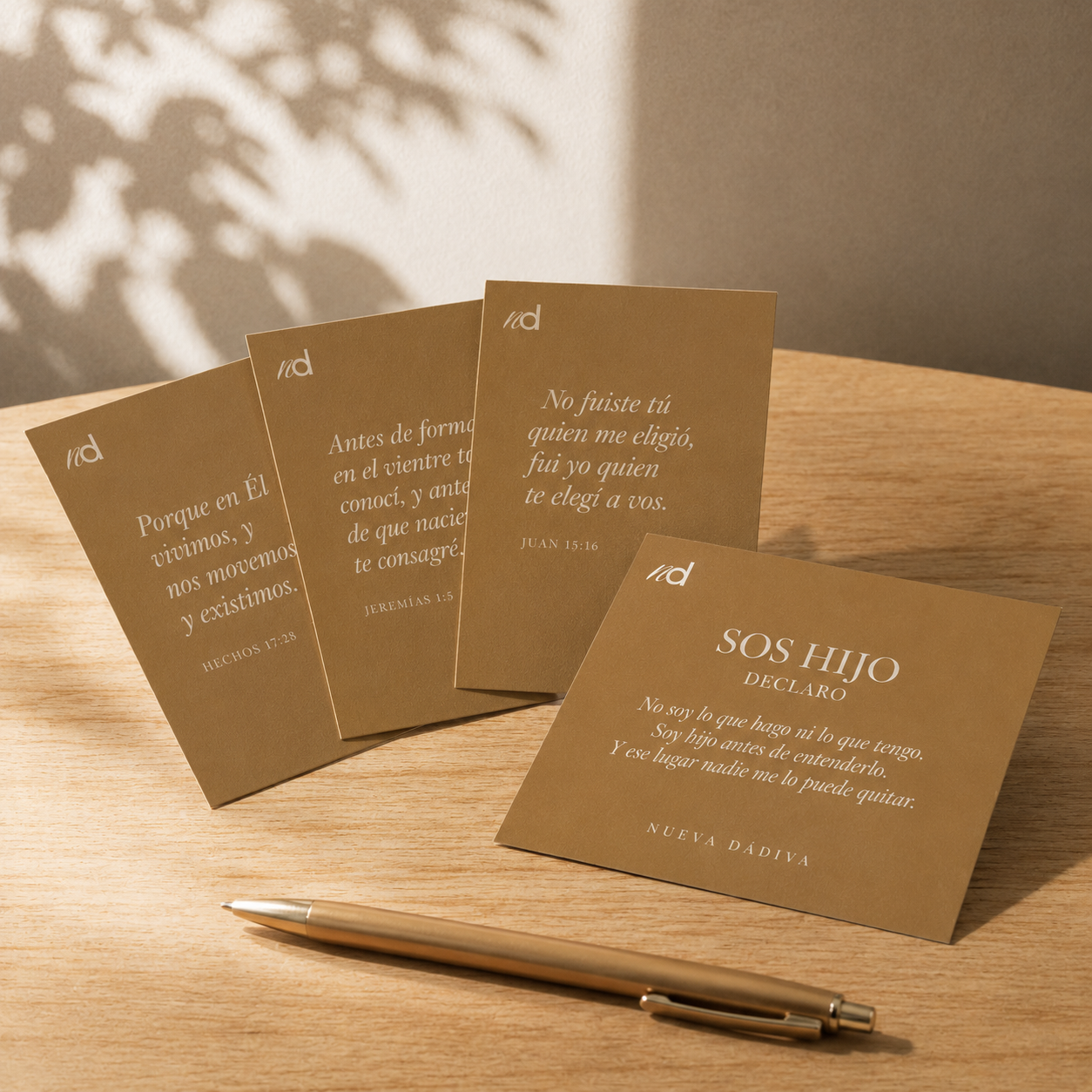 Tarjetas de Declaración — "Sos Hijo" (Mazo Imprimible de 4)