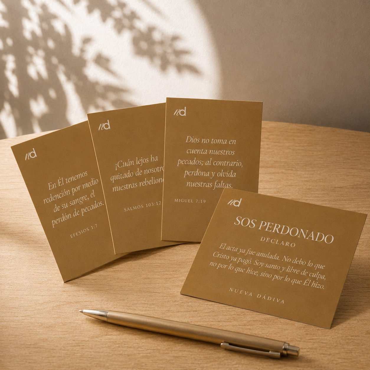 Tarjetas de Declaración — "Sos Perdonado" (Mazo Imprimible de 4)